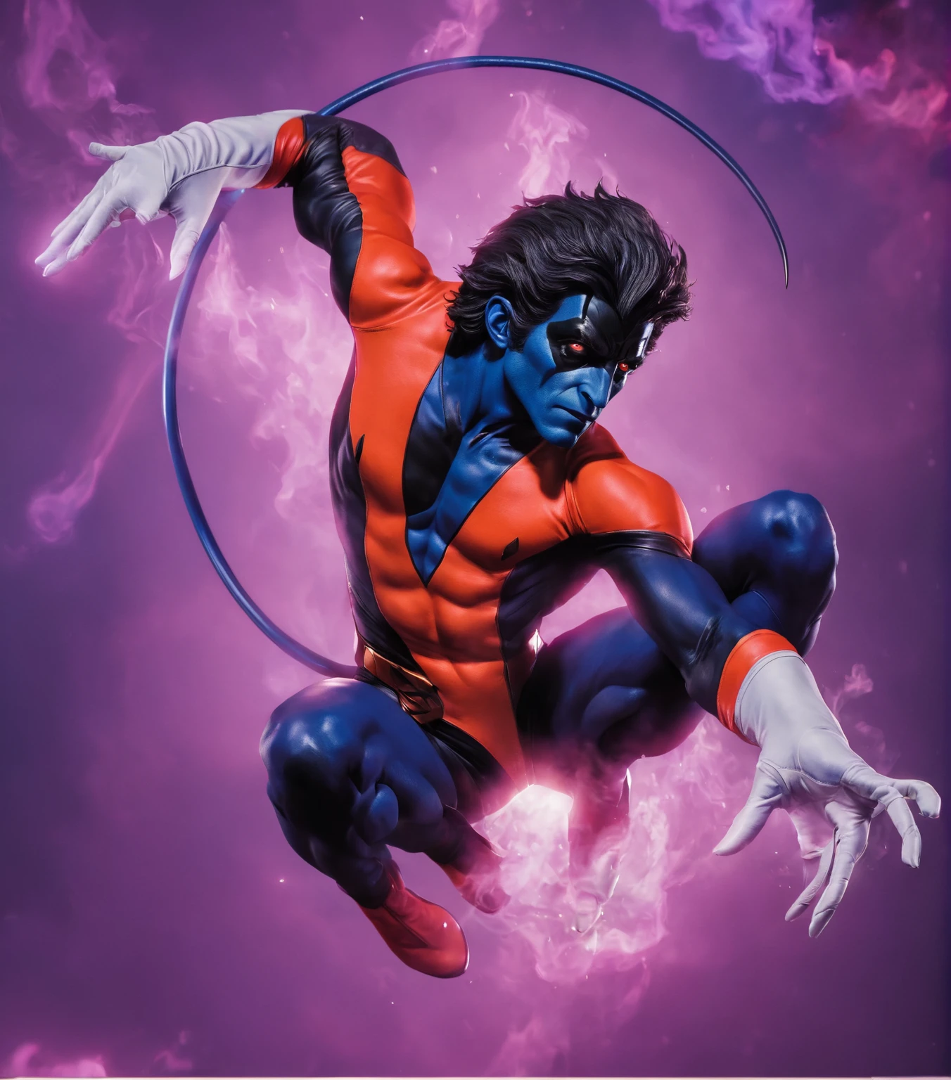 (Realistic:1.4), 4k, super detailed, high quality, (x-men Nightcrawler),