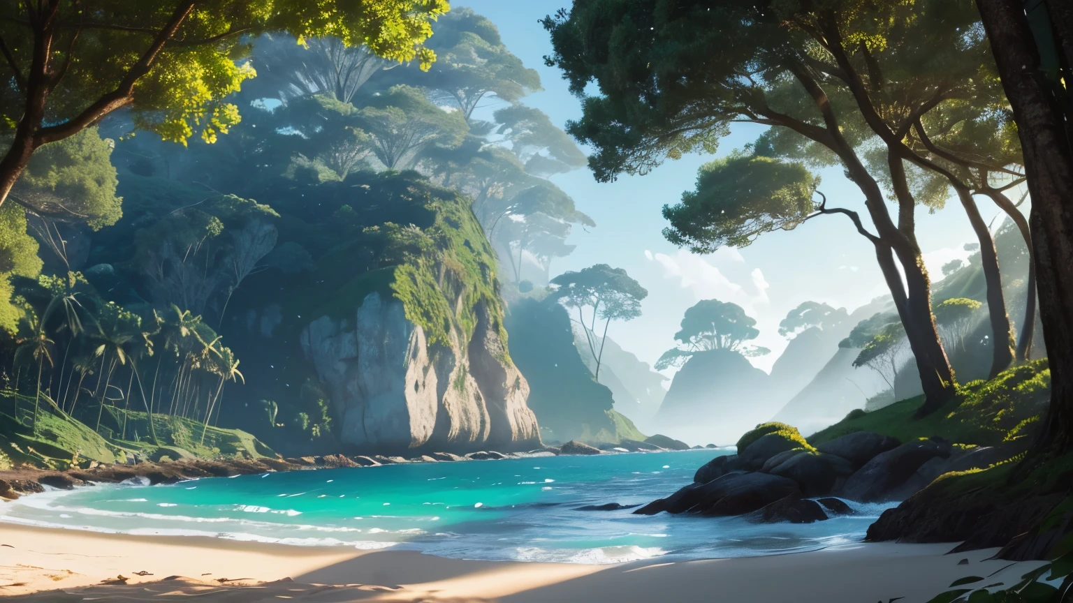 **Prompt para Gerador de Imagens: Cyber Mist**
Imagine uma paisagem de fantasia futurista chamada "Cyber Mist". No horizonte, an iridescent sky shines in lilac tones, dourados e azuis que se fundem suavemente. forward, uma praia de areia brilhante reflete a luz, creating a star constellation effect underfoot. The texture of the sand is soft and warm to the touch.
As ondas do mar digital quebram suavemente na costa, refletindo a luz de um modo sobrenatural. Behind the beach, stands a dense forest with towering trees and luminescent leaves that emanate a soft green light. Flores gigantescas de cores vivas pontuam a paisagem, emitindo um aroma adocicado.
Criaturas digitais habitam esse ambiente: birds with iridescent plumage and land creatures with scaly skin that reflect their surroundings, like digital chameleons. Sound is a harmonious mix of natural and artificial elements: the melodious song of birds, o som das ondas e o susurro das folhas, with subtle and constant music.
Cada passo revela novas texturas e temperaturas, from the warm sand of the beach to the moist coolness of the forest floor. A light digital breeze carries the smell of the sea and the freshness of the trees, more vivid than in the real world. The environment is a mix of familiarity and fantasy, where the logic of the universe adapts to the rules of the imagination. A "Cyber Mist" It's a spectacle of sensations, a dance of lights, sounds and smells that merge the real and the virtual in an indistinguishable way.