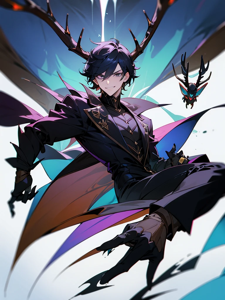 Humanoid stag beetle as a male super villain