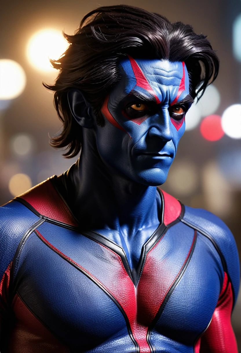 (Realistic:1.4), 4k, super detailed, high quality, (x-men Nightcrawler),