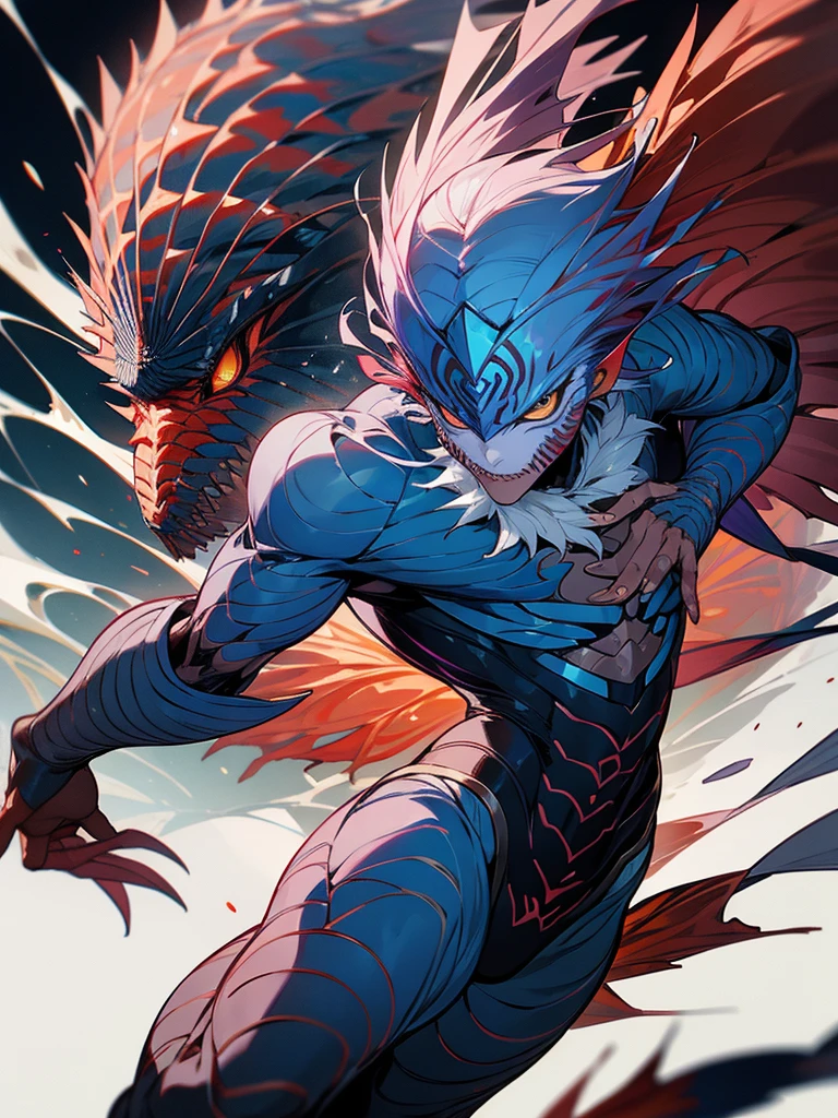 Humanoid lionfish as a male DC super villain