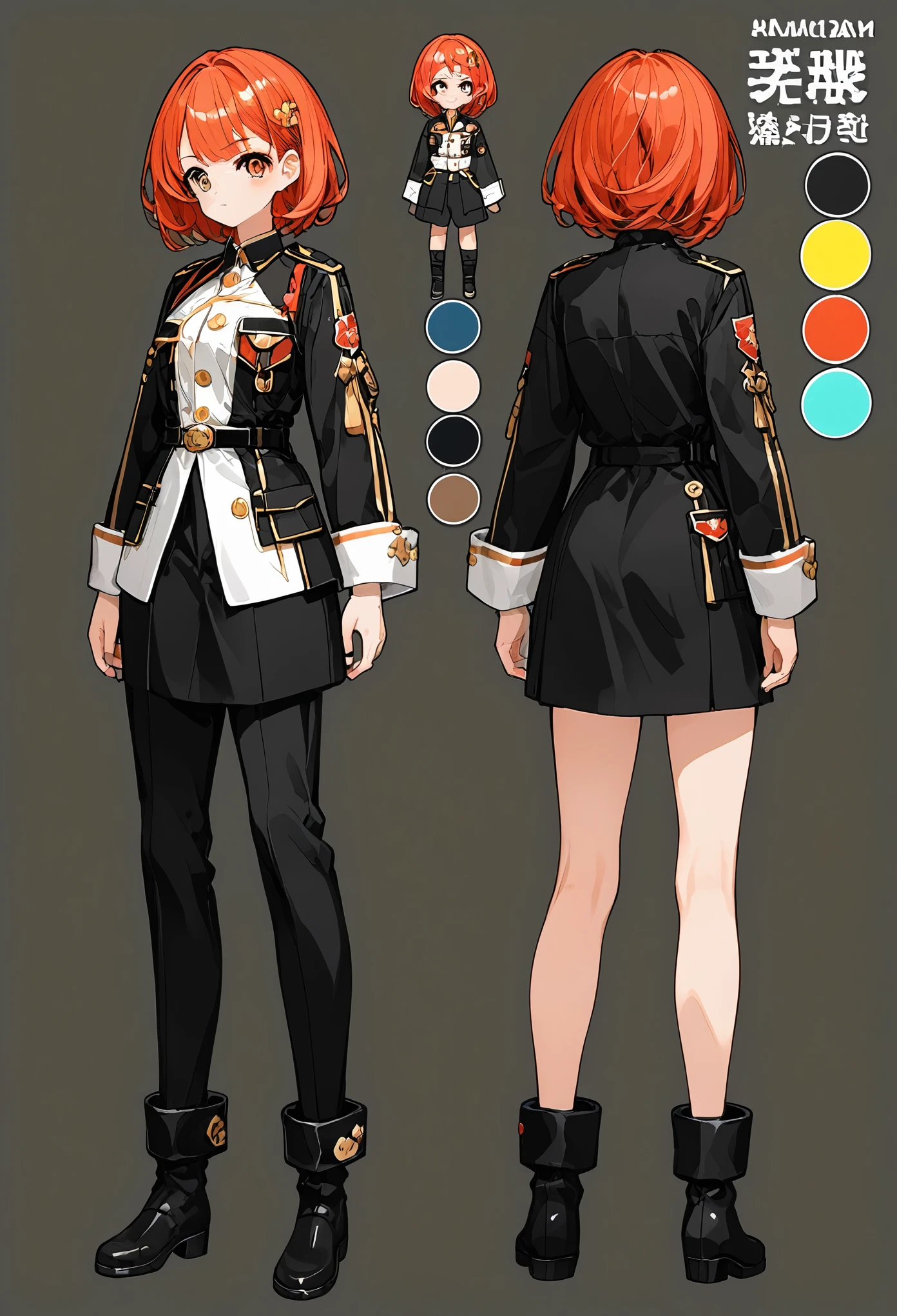 anime - style image of a character with a variety of hair and accessories, anime set style, anime character reference sheet, fantasy uniform, flat anime style, anime full body illustration, full_body!!, complete detailed body, extra detailed body, anime vtuber full body model, soft anime illustration, anime style character, clean detailed anime style,