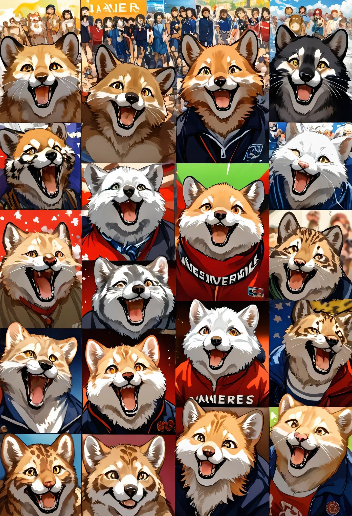 super high resolution, detailed background, World Heritage Site, 6+boys, 6+girls, Happy, joyful, absurdres(Photos of solo travelers)(kemono, furry anthro)cinematic,