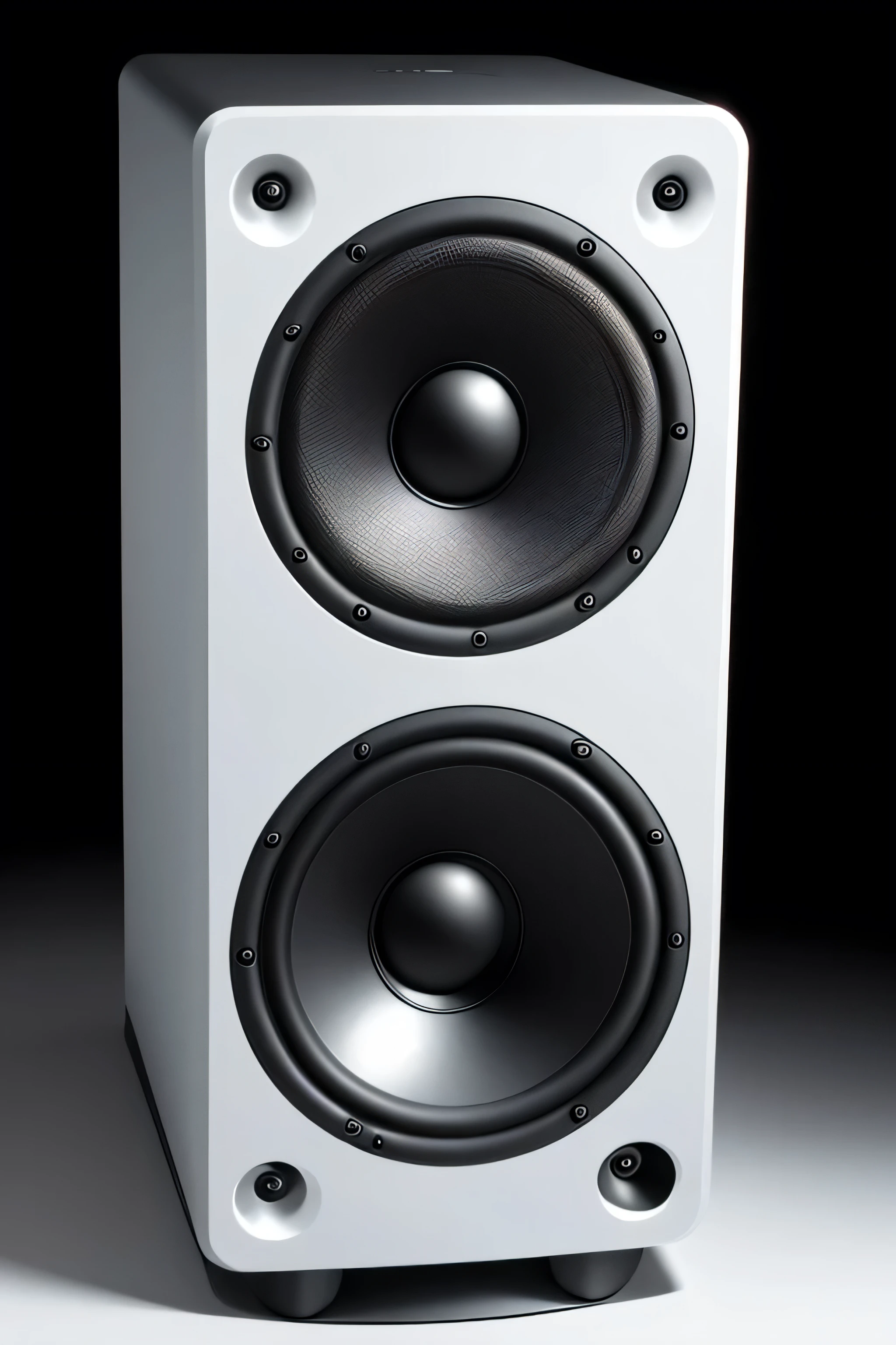 1 computer speaker with 1 speaker on the front, black color isolated on a white background.
