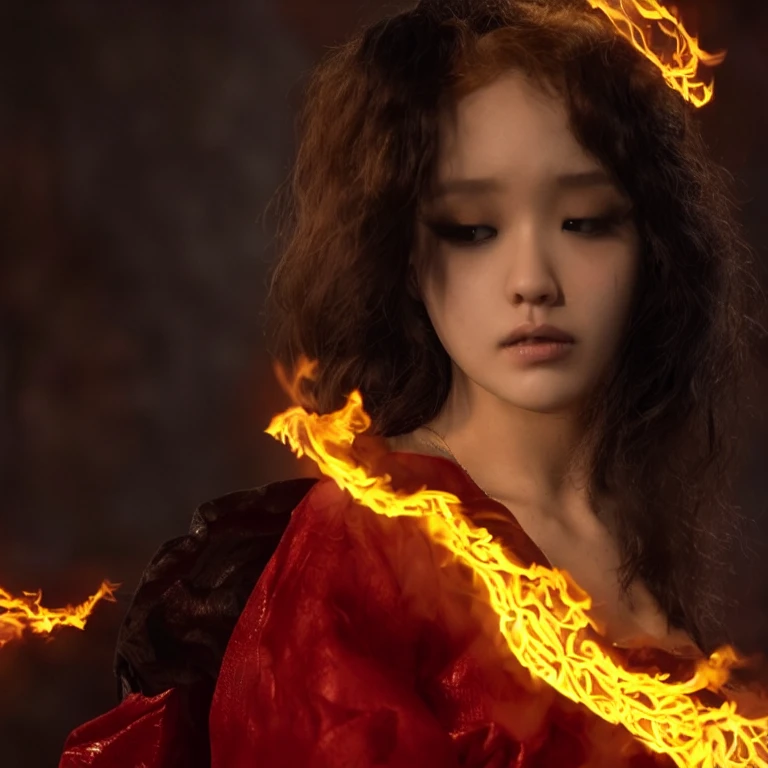 (masterpiece, best quality:1.2), 1girl, solo, (((Cinematic heavy metal poster))) of Alicent Hightower wearing a elegant medieval green dress, Gothic style, (a detailed RAW photo of a ), (master part:1.0), (best quality:1.4), (Ultra Highres:1.2), (photorealistic:1.4), 8K resolution, Canon EOS R5, 50 millimeters, Absurd, Ultra Detailed, sharp focus, Cinematic lighting, detailed face, (ULZZANG-6500-V1.1), detailed skin texture, pale skin, chest round, (pale :0.5), Cinematic lighting. (((Abstract flames background)))