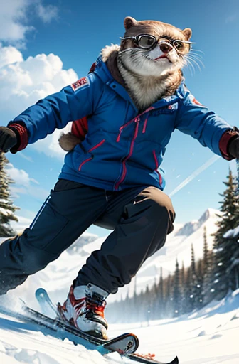 Skiing Otter,goggles