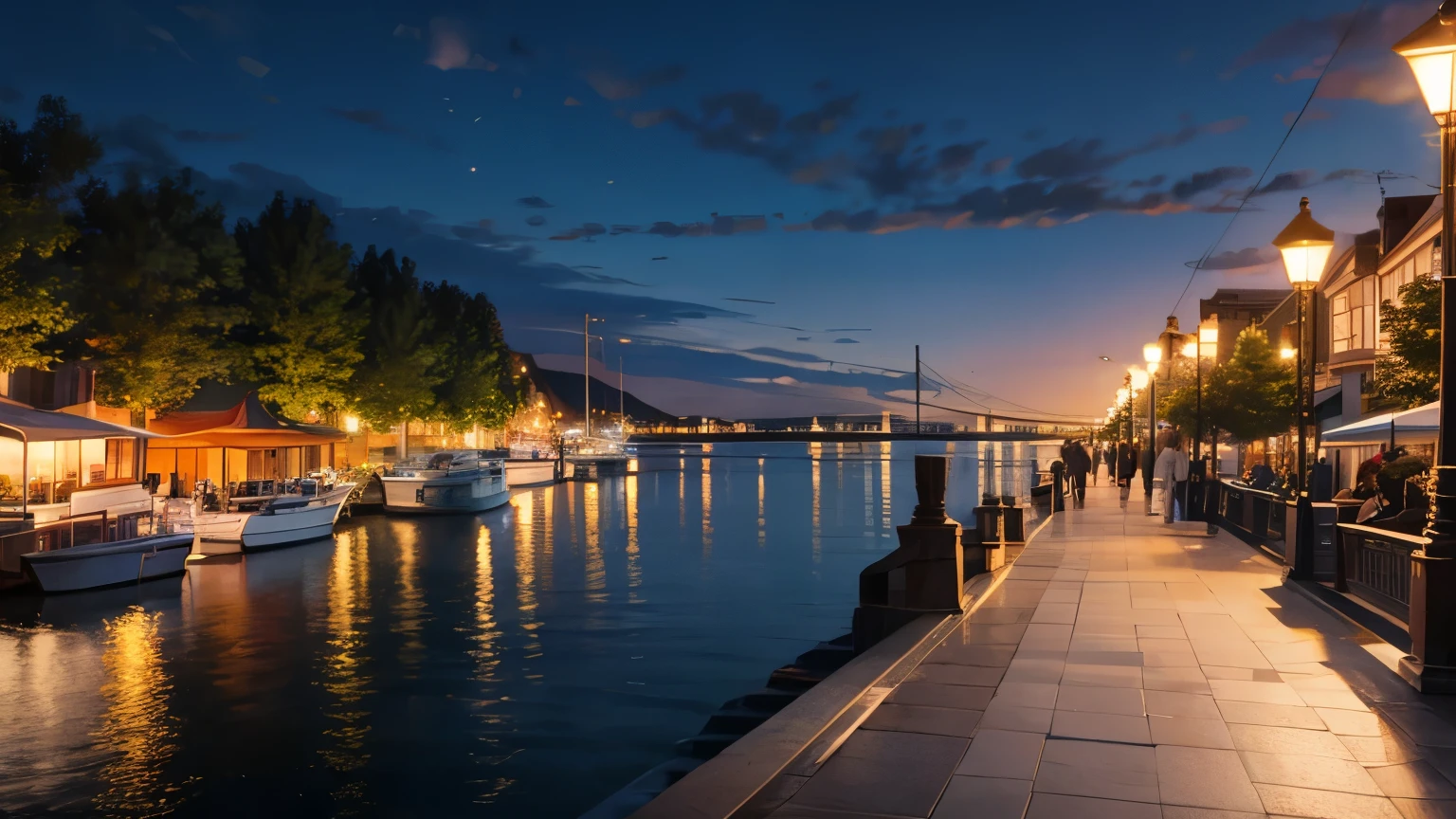 waterfront at night