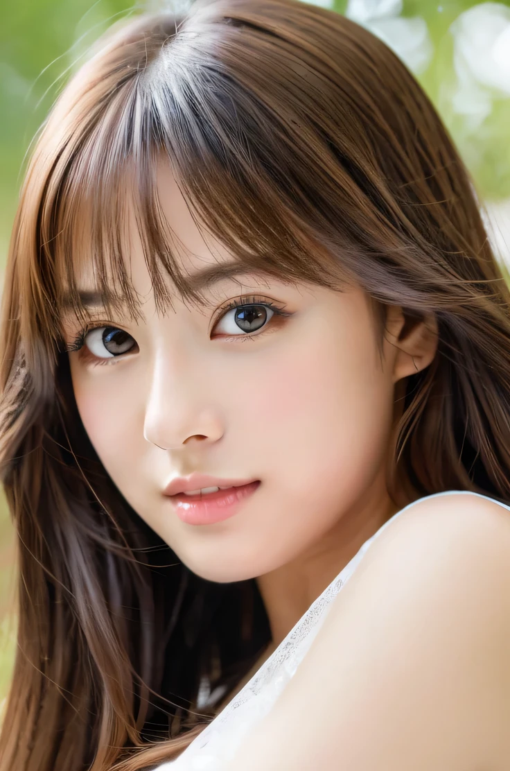 (((8ｋ,Very detailed,Attention to detail、highest quality，masterpiece,Attention to detail))),RAW Photos & Realistic atmosphere,Beautiful dark eyes,Glossy lips,beautiful黒い Eyes，White skin、Her deep black eyes are very beautiful,Very beautiful face,Very beautiful face、Vibrant, A ruddy face,beautiful, Glistening lips,beautiful Eyebrows,Infinite Reality, Realistic Young Gravure Idol,Very cute woman , Young Gravure Idol, Young Gravure Idol, とても美しくてかわいいbeautiful 21 year old beauty,Incredibly beautiful and elegant，beautiful 21 year old beauty,Natural soft light,（Shiny Hair,,beautiful and kind eyes：1.5）,Gentle features,Shapely breasts,Long Hair,beautiful posture,No makeup,Let me&#39;Look at the camera,shirt，Japanese women，