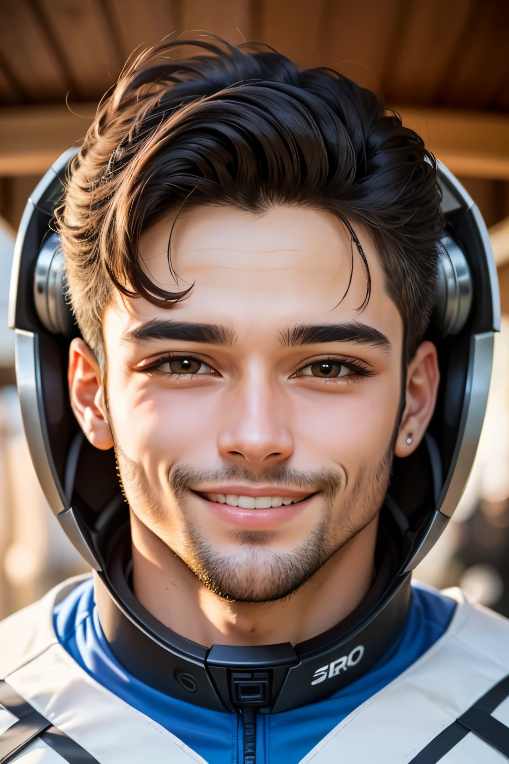 ((melhor qualidade)), ((Obra de arte)), (detalhado), rosto perfeito, Homem de Ferro, sorrindo