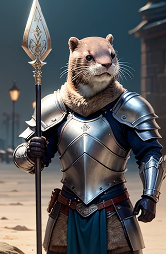 Otter in Armor，Hold the sabre，Cool，