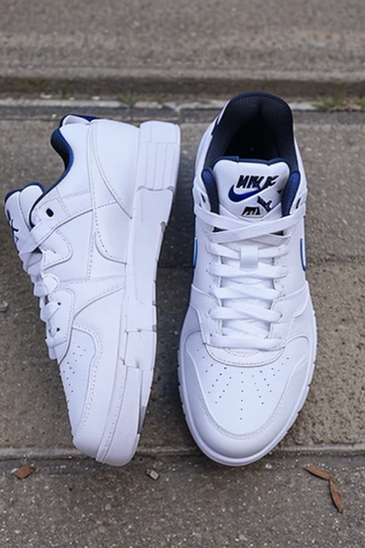 genera unos zapatos jordan blancos con la marca de nike 