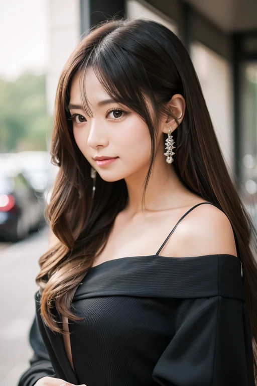 Formal long-haired woman