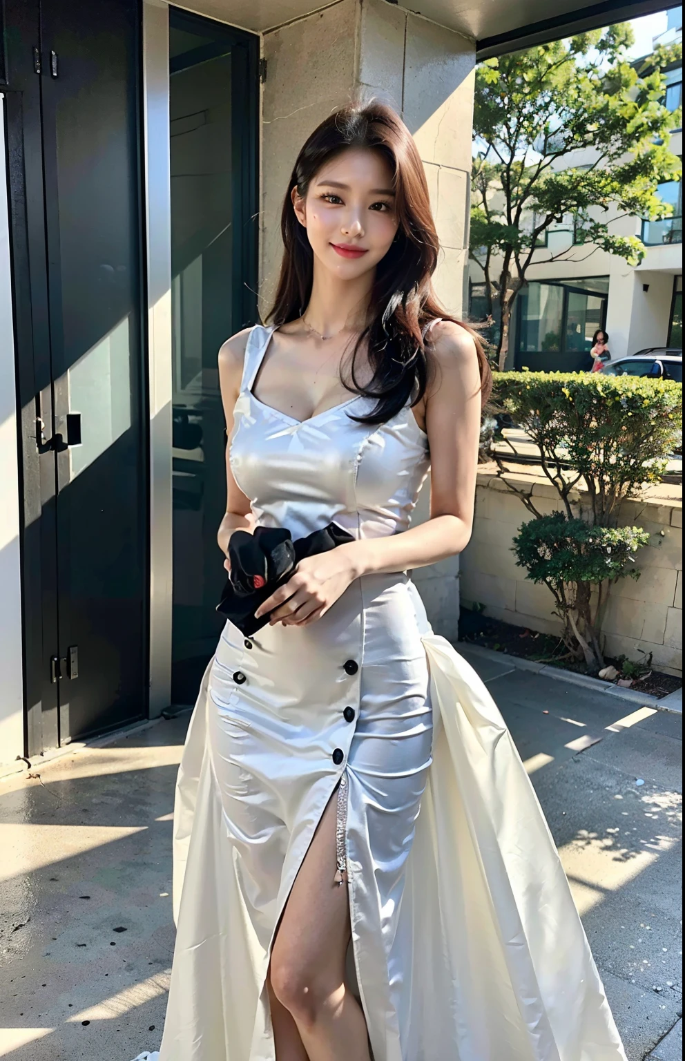 ( (8k:1.27), The best quality at its best, masterpiece, Ultra-high resolution:1.2) ，photograph，beautiful中国女性 ，( beautiful:1.1) ，(Sci-fi warrior woman:1.1)， Space Warrior,  (silk clothes:1.21)，Wedding Gowns， Exquisite elegance designed by Greg Lukowski and Alphonse Mucha、Fantastic、detailed、geometry、Gradient lighting，smile，Fine Jewelry，( (8k:1.27), The best quality at its best, masterpiece, Ultra-high resolution:1.2) photograph，beautiful中国女性 ( beautiful:1.1) (Clothes:1.21) ，grace、Fantastic、detailed、geometry、Gradient lighting，One girl， Delicate skin， View your viewers， Brown eyes，smile ，（Fashion Hair：1.2）， （：1.0）， （middle breast wheel：0.8）， （Realistically：1.4）， （Best image quality：1.0）， （Ultra-high resolution：1.0）， 8k， RAWphotograph， （masterpiece：0.2）， （Purelos Face_v1：0.5）