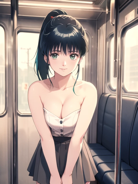 (8k、RAW Photos、highest quality、masterpiece:1.2)、(Realistic、Realistic:1.37)、Very detailed、超A high resolution、animation、Completely naked、Beautifully detailed face、Beautiful and detailed cat、beautifulピンクの乳首、beautifulディテールの肌、whole body、Upper body naked、Pussy、Professional Lighting、Smiling Eyes、((ayukawa madoka)), (beautiful, fine grain)、Green Eyes、(Blue Hair、ponytail、Parted bangs)、Big eyes、Sexy pose、Are standing、loose socks、on the train、Uniform mini skirt、Being molested