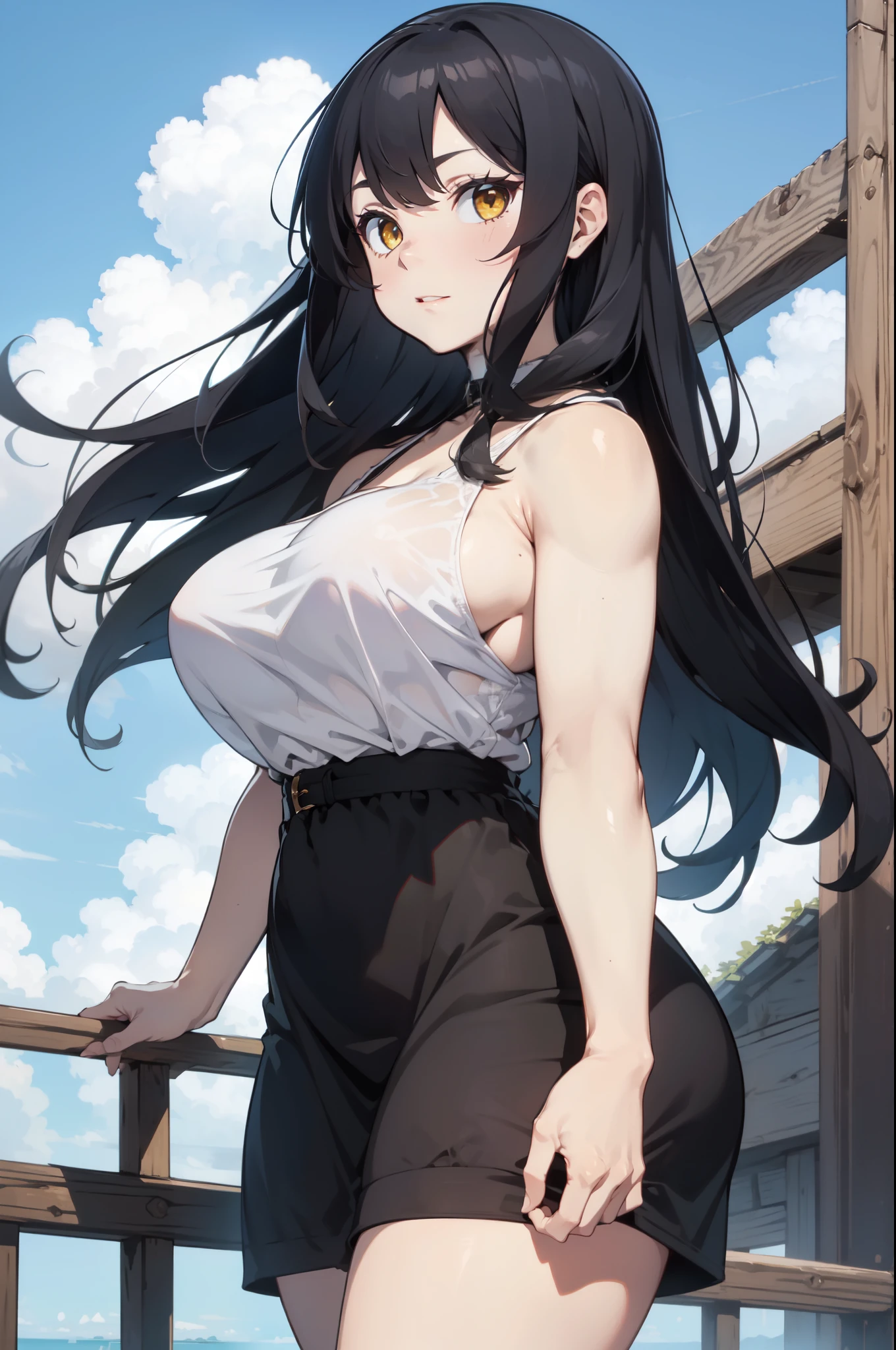 muscular huge breasts thick sunny sky clouds black hair yellow eyes sundress black hair yellow eyes pale skin solo joyful long straight hair long straight hair long straight hair long straight hair long straight hair long straight hair long straight hair long straight hair long straight hair