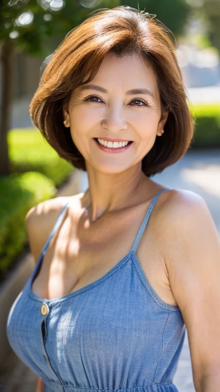 57 years old、smile、beautiful、Elegant adult attire、Shining Eyes、Large Breasts,stare、