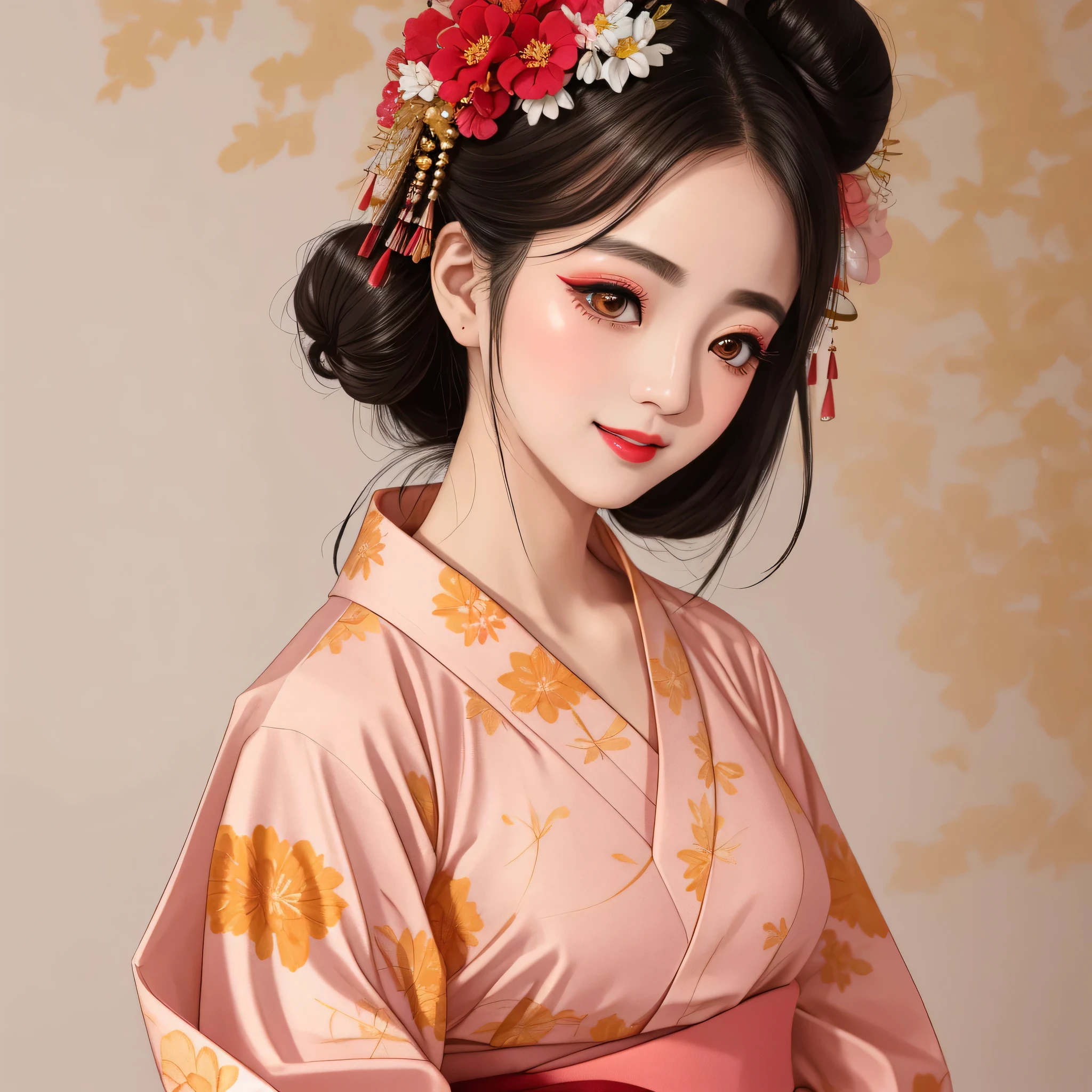 Each has a different expression２People and sisters、(２ girls）、｟Dancing traditional arts with grace)、((Big Breasts、Small Face、Not exposed))、highest quality、masterpiece、（Black Hair、Bun Hair）、Brown Eyes、｟Wide angle、Angle from above the waist、Pause on the magazine cover、Their gazes are different, gazing into the distance｠、(８K High Quality、masterpiece、High resolution、Realistic and beautiful light and shadow、(highest quality)、(High Resolution)、(Very delicate and beautiful)、(Beautiful 8k face)、(With a smile、Beautiful eyes)、(Clear skin)、(Soft hair)、(８Head to Body)、(A Japanese style yukata kimono with red, pink and orange floral patterns on a white background, interspersed with gold powder、Wearing a yukata２Beautiful Japanese girls)、((Tanabata decoration background))、((Small Face))、(arms up)、Thin and small nose、（Red lipstick）、（Make your cheeks red）、（Glossy skin）、((Ink painting style))、Very thin eyebrows、Overall ultra-high image quality、（She is wearing maiko-style makeup.）、Whitening、Long and beautiful eyelashes、Glowing Skin、（Red cheeks）,Straight nose、masterpiece、highest quality、whole body、 Eyebrows visible through hair、Bun Hair、Grin、Gal、Gal、Viewer&#39;s Eyes、Plaid、Stylish、woman、fine、Pause、
Waiting to start 
