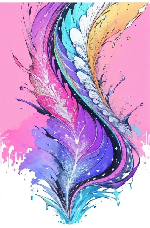 (Obra de arte, maximum quality, melhor qualidade,Watercolor (average),arte oficial, beautiful and aesthetic:1.2),(1 garota:1.3), (arte fractal:1.3),tronco, de lado, olhando para o espectador,standards,(rainbow colored hair,Colorida hair,cabelo meio azul e meio rosa:1.2),Water,liquid, nuvem,Colorida, estrelado,estrelas,