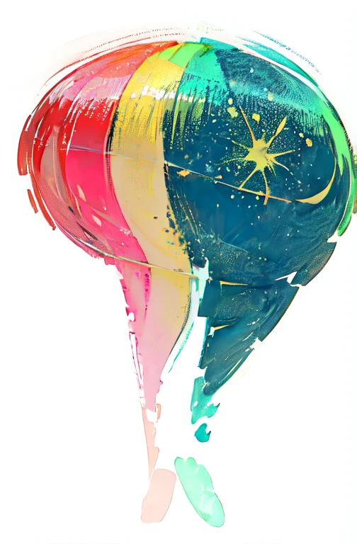 (Obra de arte, maximum quality, melhor qualidade,Watercolor (average),arte oficial, beautiful and aesthetic:1.2),(1 garota:1.3), (arte fractal:1.3),tronco, de lado, olhando para o espectador,standards,(rainbow colored hair,Colorida hair,cabelo meio azul e meio rosa:1.2),Water,liquid, nuvem,Colorida, estrelado,estrelas,