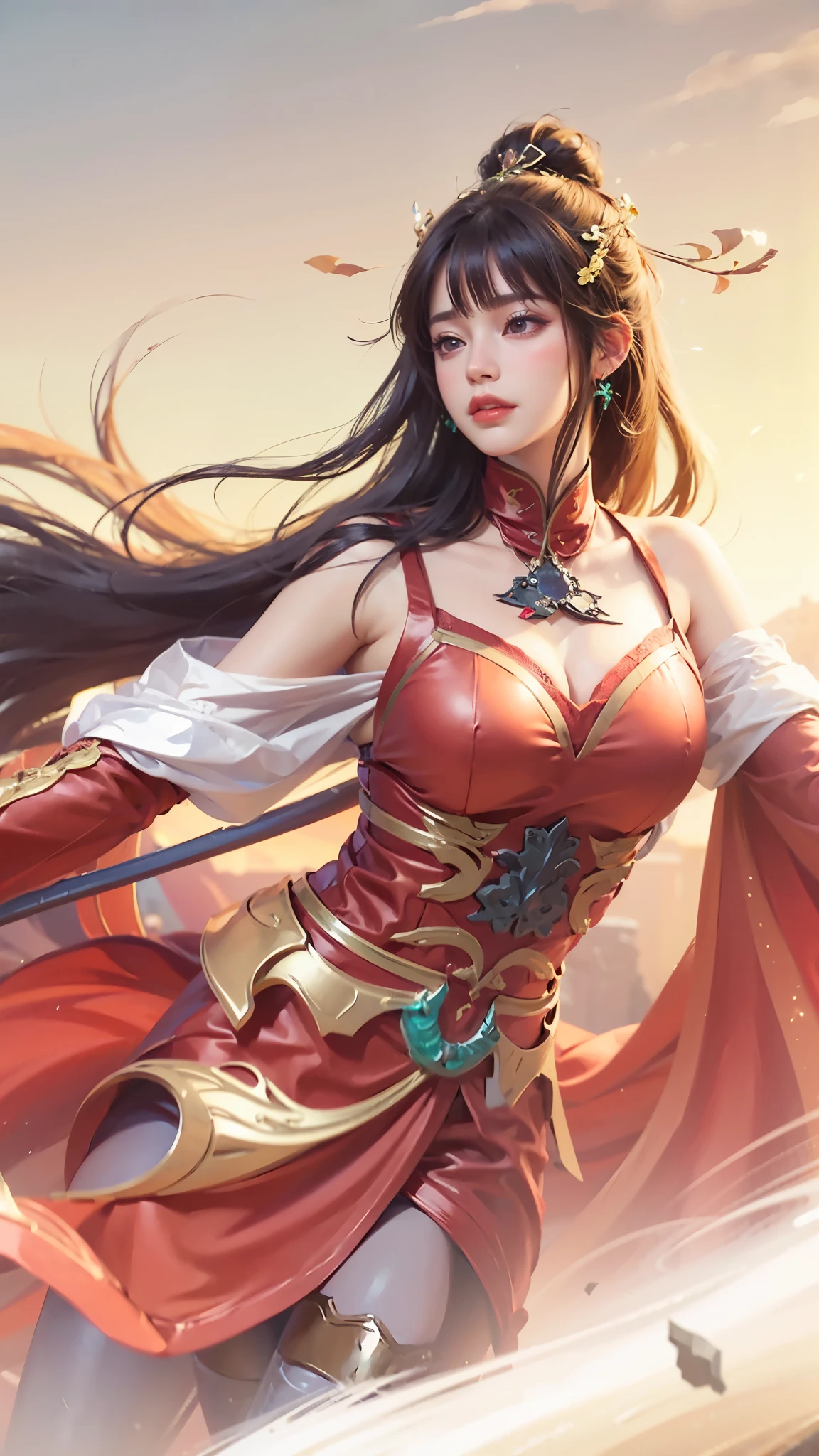 a close up of a girls ,blonde hair , big booobs , shadowbringers cinematic, 4 k detail fantasy, a beautiful fantasy empress, game cg, xianxia fantasy, xianxia hero, 2. 5 d cgi anime fantasy artwork, cinematic goddess close shot, ruan jia and artgerm, wow 4 k detail fantasy, hyperdetailed fantasy character