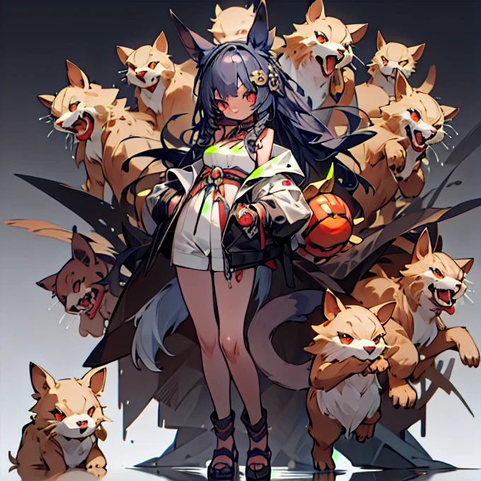Monster characters sprites set in pokemen style,  Monster character sprite set in Pokemon style，opening ceremony，快樂的氣氛
Tokyo Comic Con 
personification（Beast ears, human body and beast tail）
Toy Figures，Nendoroid 3d anime style，Anime action figure life-size wax figure platinum silicone movable statue mixed species,different kinds of animals,various species,Various animal Digimon evolutions，Ultimate Evolution，perfect body，ultimate body，UFO，有personification
數碼寶貝進化，Ultimate Evolution，perfect body，ultimate body，UFO，有personification
personification（Beast ears, human body and beast tail）Pictured with many animals including a horse，Capybara，There are cats，personification（Beast ears, human body and beast tail）
\(Lovely,Kawaii,16 years old),quality\(masterpiece,high resolution,top-quality,top-quality,提high resolution,RAW photos,Best quality,Very detailed\)
A few magic effects（Fireball Waterball）
（Female protagonist）