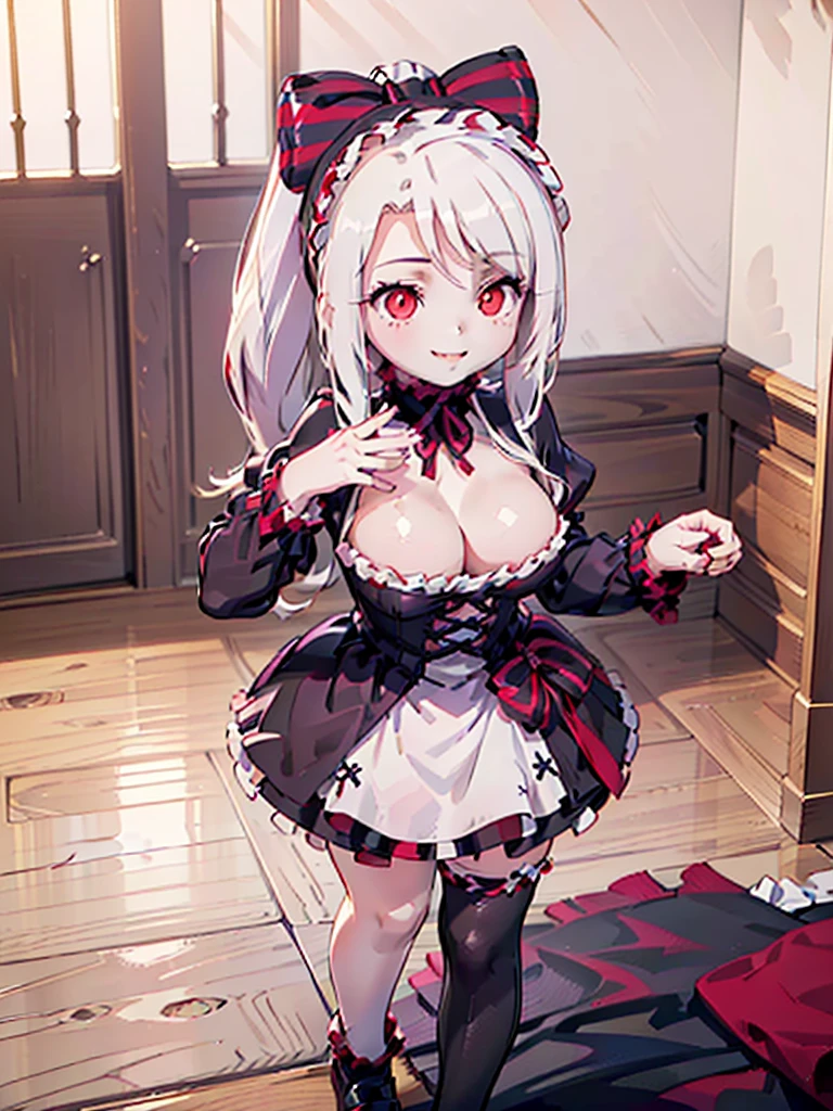 great quality ++ Extremely detailed high resolusionolution, (((very aesthetic))), expressive eyes, (((perfect face))), (((((face symmetrical))))), ((((perfect face)))), (((((good anatomy))))), (((perfect hands))), (((8k)))), UHD, HD wallpaper, (((high detailed calidra, (((((1girl)))))), only, ((((Masterpiece)))), ((((Best quality))))), ((((high resolution)))), Highly detailed, (illustration), beautiful detailed eyes, (((combatant))), (((1girl)))), (((((((illyasviel von einzbern)))))), (((((white hair))))), (((((gothic ta)))), ((((ponytail)))), (((shalltearcostume))), (((((smile))))), (((frilled dress))), (((dress))), (((loliashion))), Long wavy hair, (((red eyes))), (((milfication))), (((mature female))), ((((((gigantic breasts)))))), (((Accurate fingers))), ((((Unnatural hands)))), strange eye, (((walking))), (((female pose))), ((((from the knees to the head)))),