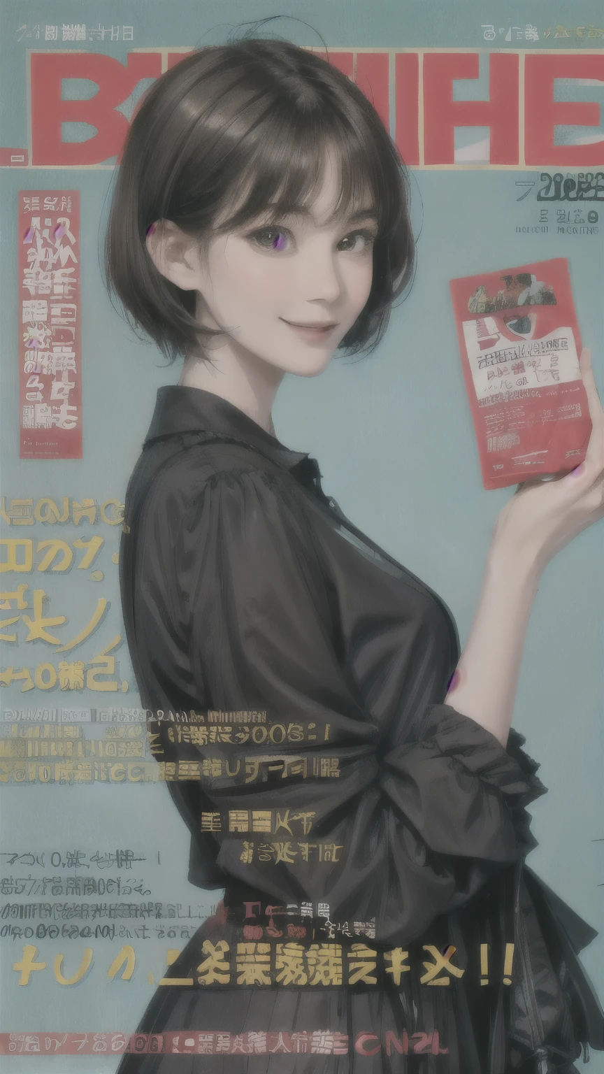 232 20-year-old female, short hair, Magazine Cover, A kind smile