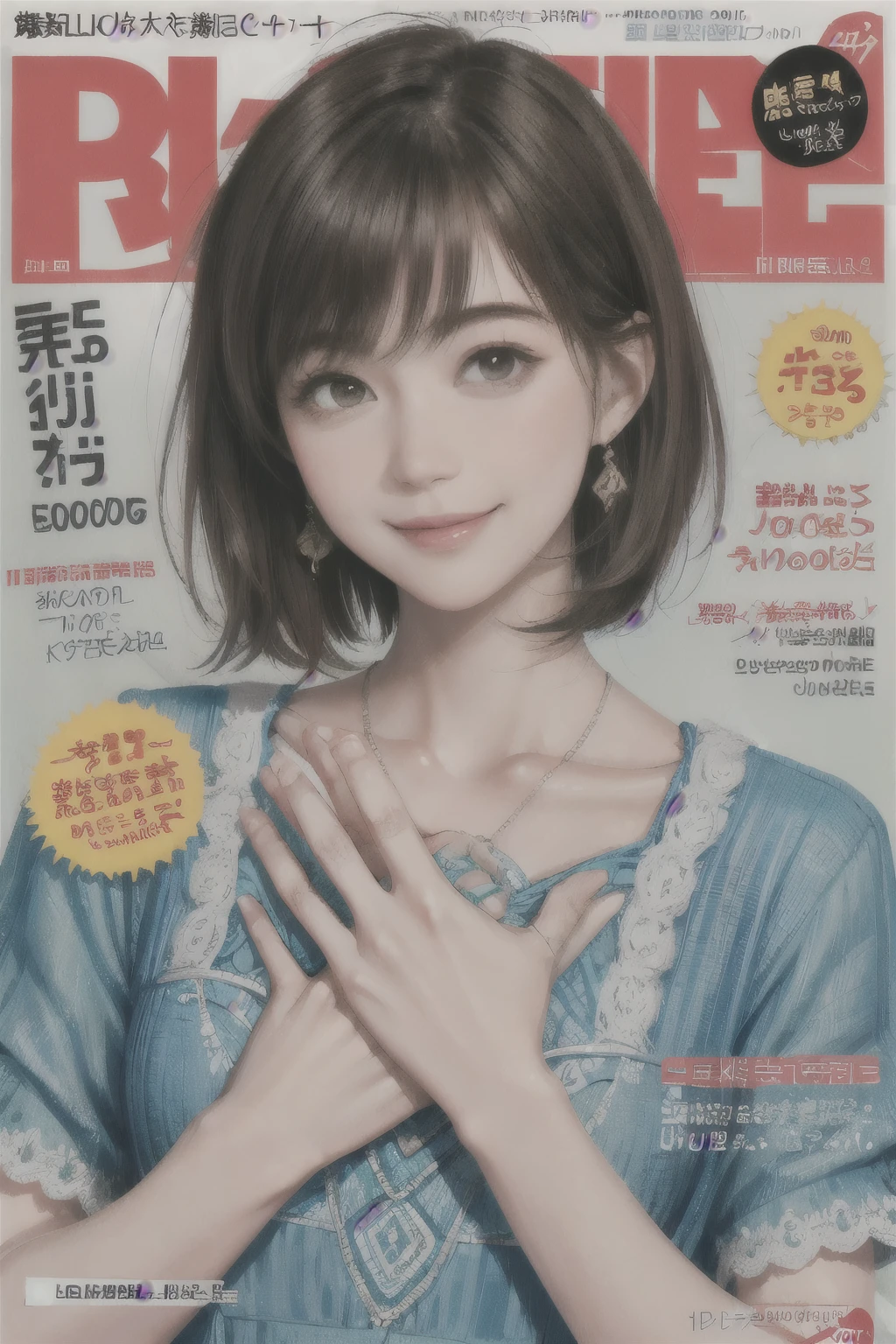 232 20-year-old female, short hair, Magazine Cover, A kind smile