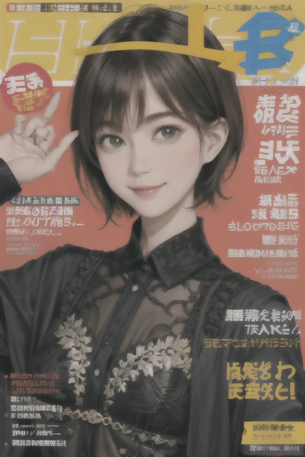 232 20-year-old female, short hair, Magazine Cover, A kind smile