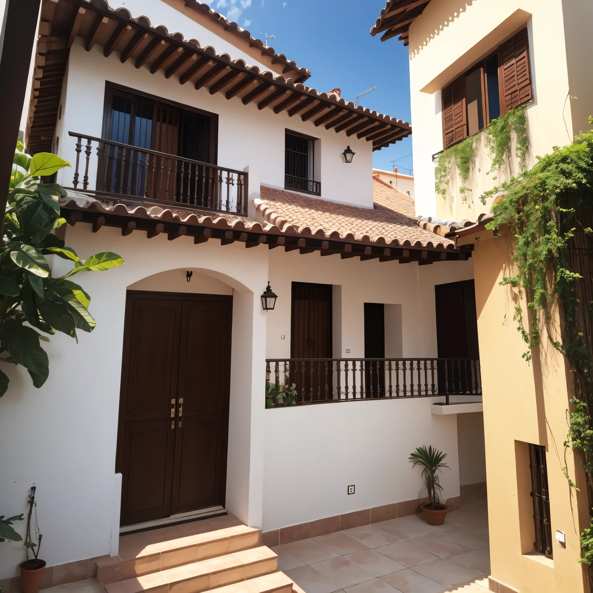 casa branca com dois andares e sacada