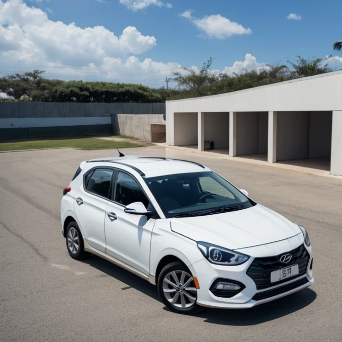 Creta branco da Hyundai na garagem de casa