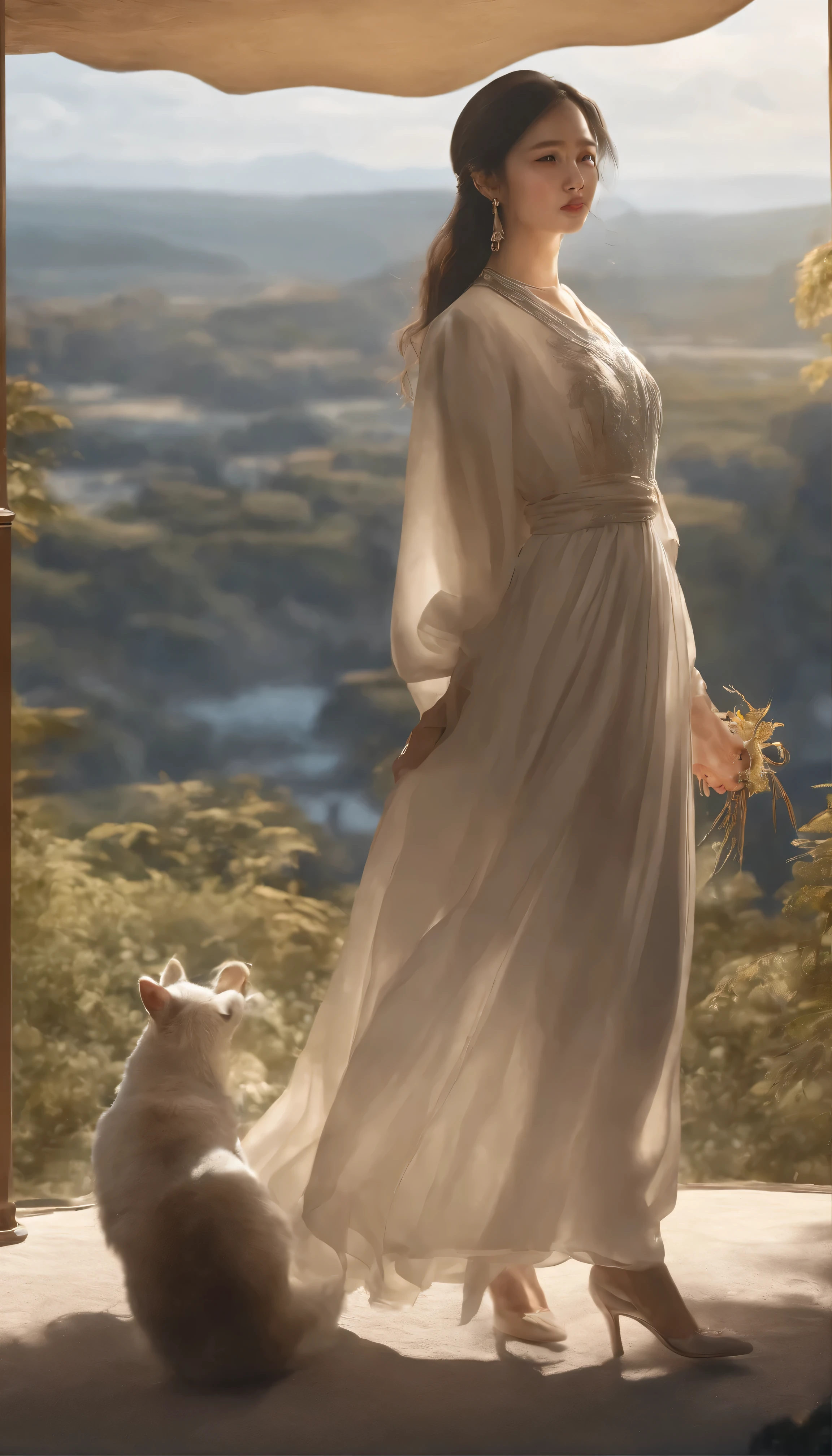 (Masterpiece: 1.5) The stunning illustration is of a young girl standing on Japan's mysterious Okinoshima island.、Symbolizing unparalleled beauty and detail。(8k wallpaper:1.2) With a bright smile、Elegantly wear a blouse and layered skirt、Every feature is meticulously detailed.、Shows the artist's skill。(highest quality:1.2) The illustration is、It boasts ultra-realistic quality, like a photo taken with Unreal Engine.。(High Resolution:1.2) Dense Cross