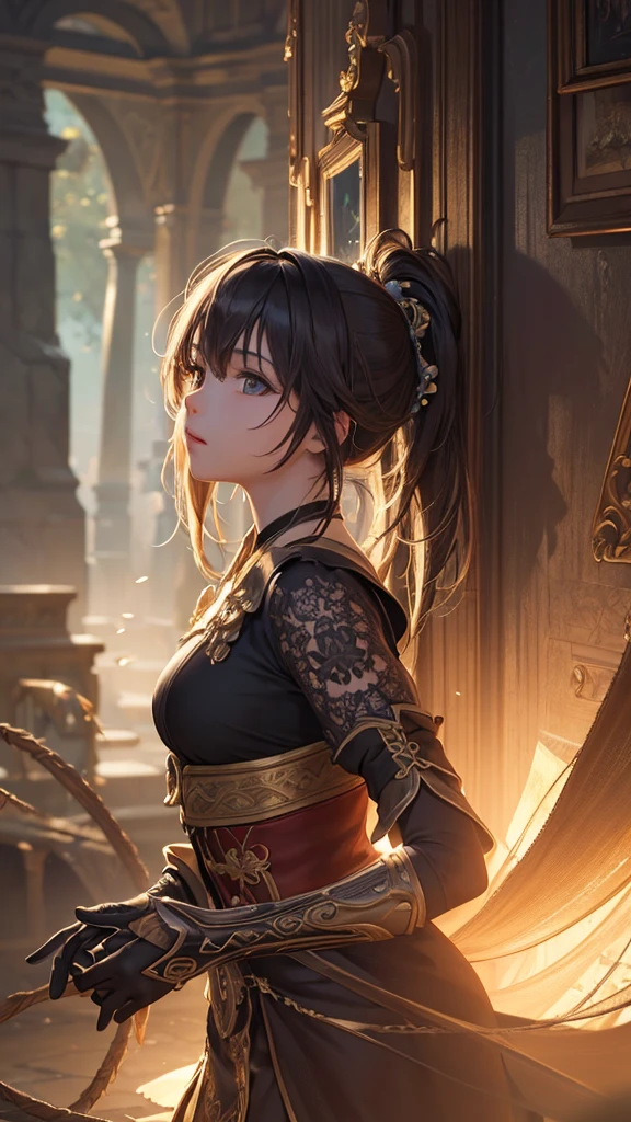 masterpiece, highest quality, (Highly detailed CG Unity 8k wallpaper) (highest quality), (Best illustrations), (Best Shadow) nature&#39;, null, cloud, null気の光に落ちる繊細な葉の花びらの追跡, Super detailed--v6 