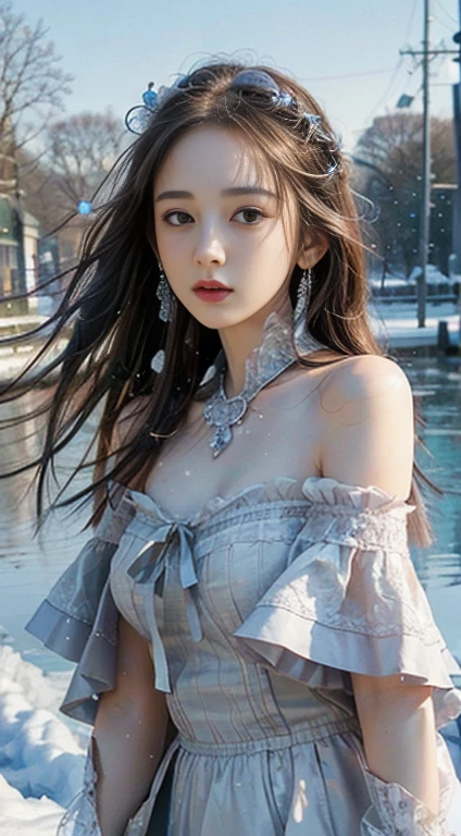 (8k,RAW Photos, 最high quality, masterpiece:1.2),(Realistically, Photo Real:1.4),Hide your face with sadness,
Lolita Costume,race, Aerith Gainsborough, Upper body,Upper Leg,race, underwear,Exposed bare shoulders, outside, (outside,Snow covered,Cape,) high quality, Adobe Lightroom, Highly detailed skin, View your viewers,