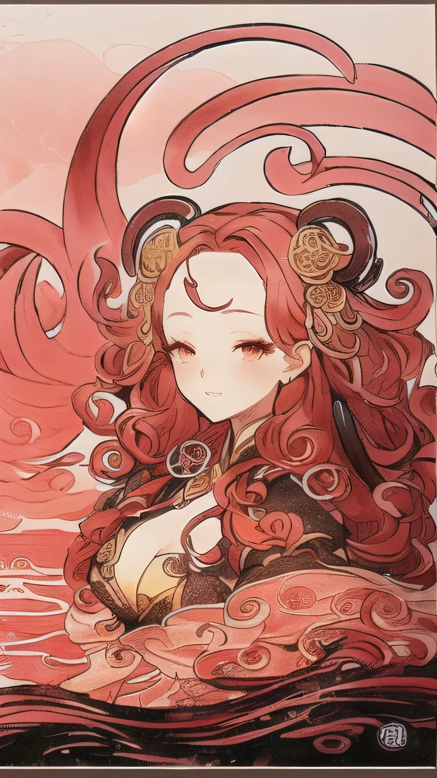 anime art of a woman with red hair and a bird in her hand, nezha, fine details. anime. tentacles, queen of the sea mu yanling, inspired by Pu Hua, korean art nouveau anime, onmyoji portrait, nezha : birth of the demon , detailed fanart, anime art nouveau, akira from chinese mythology