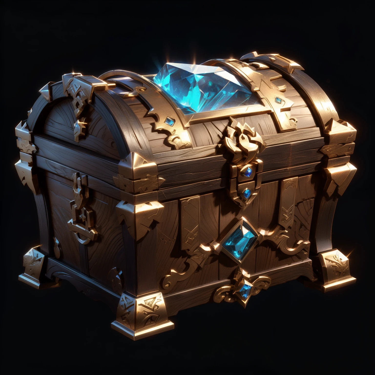 Treasure Chest，破烂的Treasure Chest，(破旧的Treasure Chest:1)，一个中世纪Treasure Chest，Dirt stains cov， Game assets，  Game Icon， Loot boxes, object concept art, Stylized game art, Role Playing Game Items, Realistic icons，Metallic luster，Diablo concept art，Stylized 3D,  Rendering Art, gem，Metal Material，Treasure Artifact，HD，