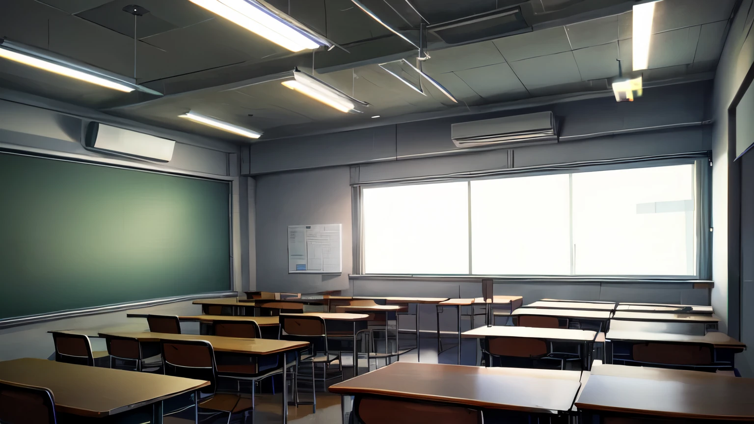 escenario para una novela visual 2d, from an anime style classroom.