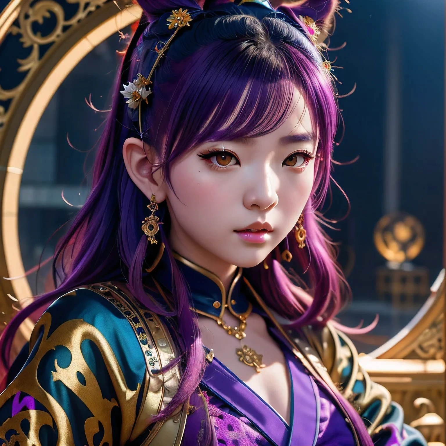 a close up of a nezha with purple hair wearing a leopard print outfit, artwork in the style of guweiz, detailed digital anime art, 8 k high quality detailed art, fanart best artstation, 2. 5 d cgi anime fantasy artwork, 4 k detail fantasy, portrait knights of zodiac girl, fantasy art style, hyperdetailed fantasy character, 8k portrait render(masterpiece, best quality:1.2), 1girl, solo，anime art of a woman with red hair and a bird in her hand, nezha, fine details. anime. tentacles, queen of the sea mu yanling, inspired by Pu Hua, korean art nouveau anime, onmyoji portrait, nezha : birth of the demon , detailed fanart, anime art nouveau, akira from chinese mythology