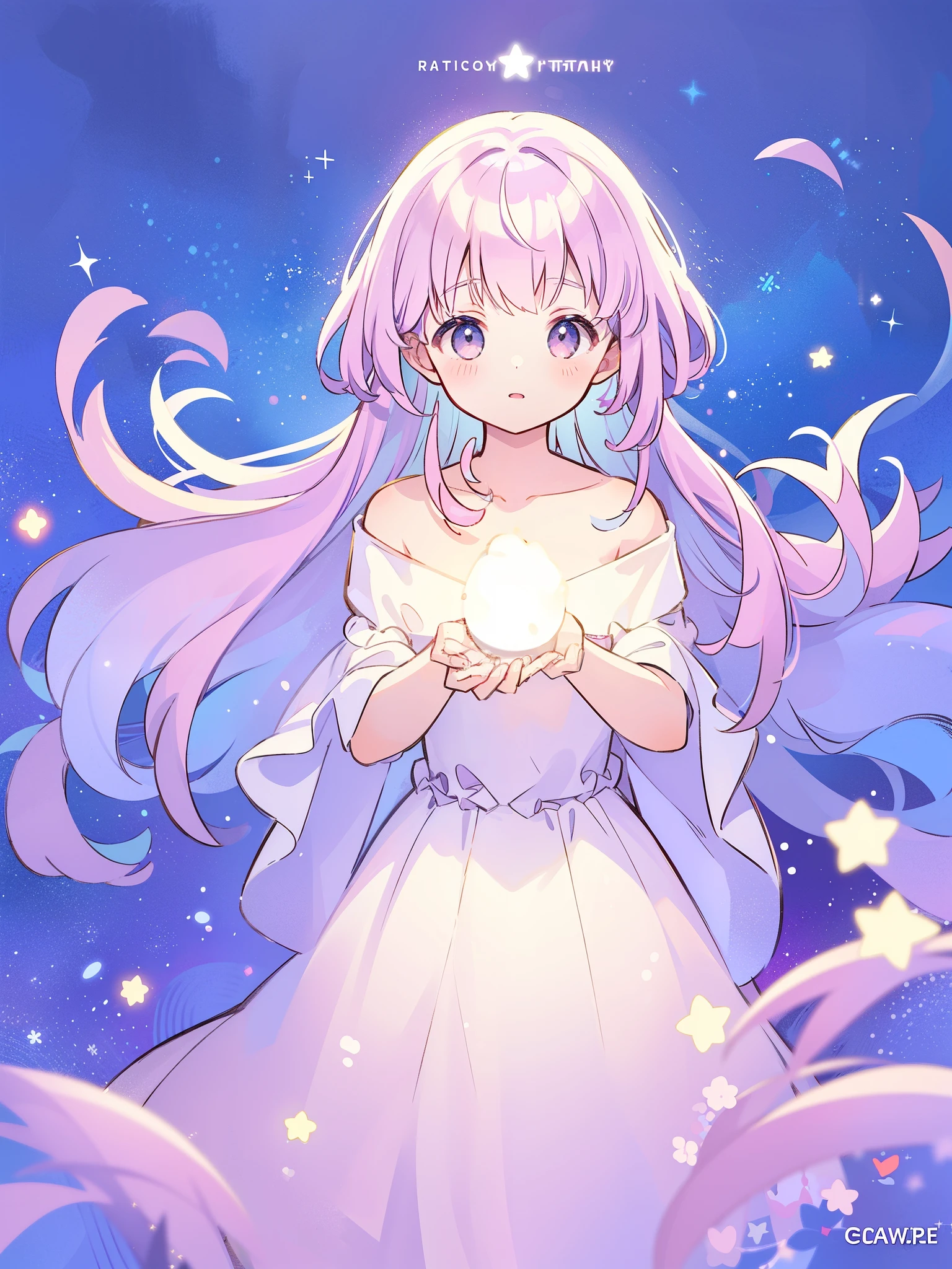 complex background, wishing star background, a woman wearing an ethereal mystical pink translucent dress that reflects the stars, perfume promo art, mystic, complex drawing, highly detailed, Covergirl brand, promo art, artistic rendition, ethereal, starry night, midjourney style