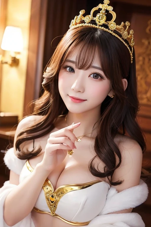 The goddess comes crown Beauty Golden Pika Full bust Heart shape with both hands shine