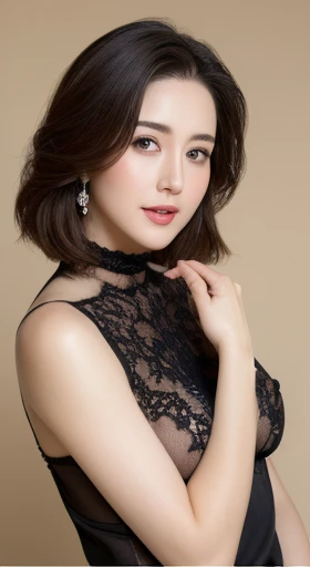 ((highest quality、8k、masterpiece:1.3))Ultra HD 1.3、SLR Quality、Cute Beauty 1.4、Transcendental Beauty 1.4、Real Skin 1.3、Marble background、Full body depiction 1.3、1 girl、Attractive beautiful woman:1.3、(Light brown short hair 1.3、Big Breasts:1.2)、Valley 1.4、Sexy look、Big eyes、Long sleeve black lace high neck shirt:1.1、Ultra detailed face、Ultra-detailed eyes、Ultra-detailed skin、Very fine needles、Ultra-detailed expression of even the fingertips on the face、Super detail beautiful legs、Very exquisite beautiful hair、Super fine fabric、Put your hand over your mouth、Korean Beauty、blackのレーススカート、Earrings、Beautiful long legs、High heels、Stand like a model、walk、Stretch your legs、Cute beautiful girl((Marian Rivera,senior woman)), 30 years old, ((Bust size: 90cm D cup:1.1))➕((,nipple is erection,Erect large nipples:1.3)), ((Tight transparent black silk lingerie with luxurious gold embroidery)),((blackい真珠のネックレス:1.3)),rich&gorgeous,a bewitching woman,a sexed woman,sensual excesses,a voluptuous woman,Cream Pie、最高shape態、Everest class、The pinnacle of womanhood、obscene,Nasty,Decadence and laziness ,Too Bold a Provocation,((MSpread your legs in a U-shape,black々A woman's petals surrounded by hairy crotch:1.2)),well-proportioned body, Because I'thin, Abdominal muscles, Tall body,Bokeh, Naughty face, Provocative Gaze,Hairy woman herself, Wet,Glamour, Natural Makeup, Pink Lips, Brown Weavey Longhair,smile, (highest quality, 8K, Tabletop, nffsw: 1.3), Nikon Z 85mm, ((highest quality)) ((A luxurious interior space with a baroque feel)), Intricate details, Sharp focus, Professional, Realistic, Real Life, 超Realistic, Photorealism, , (Tabletop, highest quality, Very detailed), (shape), (Beautiful eyes and eyebrows with realistic detail), ((Beautiful, highly detailed, photo-quality faces)), Luxury Bedroom,((highest quality)), Black silk lingerie with legs spread, Sweaty crotch, Wet crotch .(((blackのHigh heelsとゴージャスなレース装飾のストッキングを履いた美しい脚、High heelsは必須:1.4)))((Elbow-length black satin gloves))A luxurious interior space with a baroque feel,Sex pheromones、Sexy、lure、Mature woman、Lace pattern stockings、Stilettos、black色性感内衣、perspective、beauty、