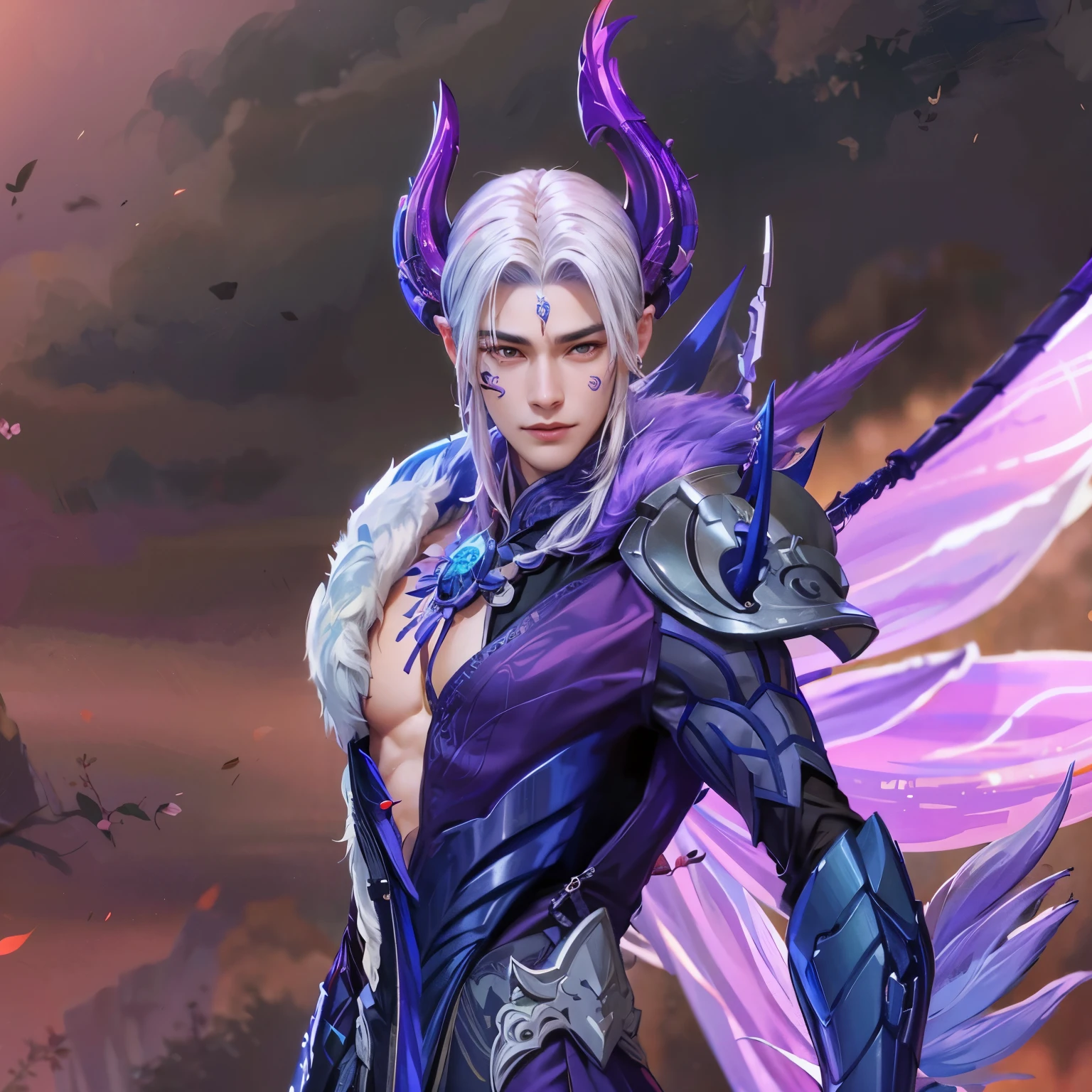 Best quality, masterpiece, detailed skin texture, detailed clothes texture, detailed face, super detail, 8k, intricate detail, 1 boy, The color doesn't change, Muscle guy, 1 guy, smile, a close up of a person with a fan in their hand, heise jinyao, inspired by Huang Shen, zhao yun, keqing from genshin impact, zhongli from genshin impact, bian lian, onmyoji portrait, inspired by Shen Zhou, inspired by Pu Hua, zenra taliyah, sylas, onmyoji detailed art