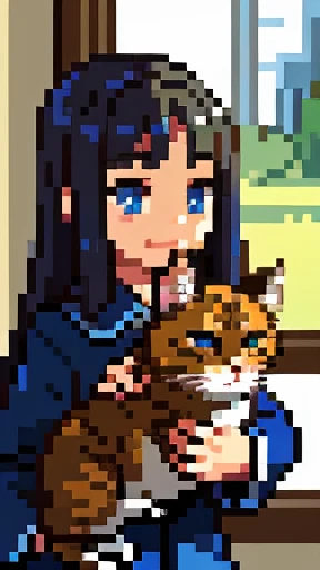 Girl with a Majestic Siamese Cat
The captivating sight of a young girl, at the tender age of 15, is accentuated by her radiant smile. In her hand, she cradles a regal Siamese cat, its striking blue-gray coat shimmering under the soft morning light. The cat appears to return the girl's affection, its intelligent eyes gazing back at her with an equal measure of love. This heartwarming moment of friendship between girl and cat is a timeless, beautiful scene that brings a smile to the viewer's face.