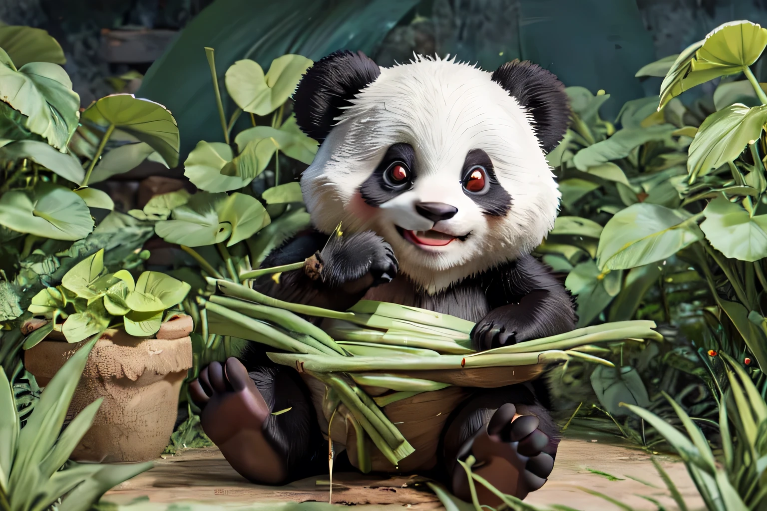 Panda, agriculture, personification