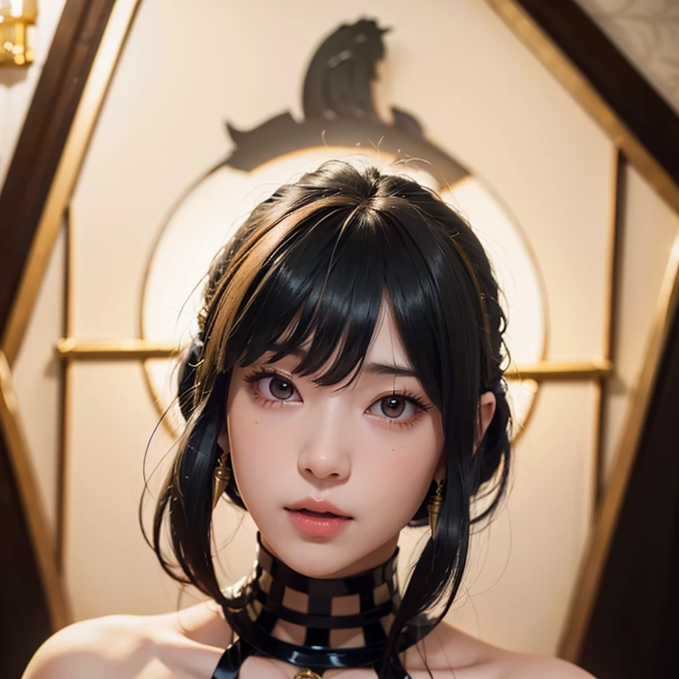 cute girl, 1girl, beautiful detailed eyes, beautiful detailed lips, extremely detailed face and eyes, long eyelashes, long black hair, delicate facial features, looking directly at viewer, best quality, 4k, 8k, highres, masterpiece:1.2, ultra-detailed, realistic, photorealistic:1.37, HDR, studio lighting, sharp focus, physically-based rendering, extremely detailed description, professional, vivid colors, natural lighting, portrait,a beautiful young girl with large, expressive eyes, delicate facial features, and fluffy chestnut hair posing confidently while wearing a Spy x Family Yol Forger costume, the image captured as a high-quality, realistic SLR photograph with exceptional detail, vivid colors, and perfect balance, showcasing the girl's striking beauty and the intricate costume design, the lighting and composition drawing the viewer's attention to the subject's captivating gaze.