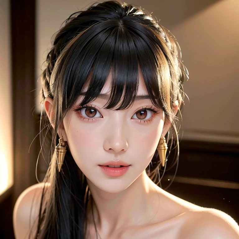 cute girl, 1girl, beautiful detailed eyes, beautiful detailed lips, extremely detailed face and eyes, long eyelashes, long black hair, delicate facial features, looking directly at viewer, best quality, 4k, 8k, highres, masterpiece:1.2, ultra-detailed, realistic, photorealistic:1.37, HDR, studio lighting, sharp focus, physically-based rendering, extremely detailed description, professional, vivid colors, natural lighting, portrait,a beautiful young girl with large, expressive eyes, delicate facial features, and fluffy chestnut hair posing confidently while wearing a Spy x Family Yol Forger costume, the image captured as a high-quality, realistic SLR photograph with exceptional detail, vivid colors, and perfect balance, showcasing the girl's striking beauty and the intricate costume design, the lighting and composition drawing the viewer's attention to the subject's captivating gaze.,She smiles as she brings the food to the family.