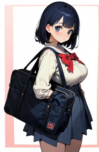 pretty girl、、、short、Big Breasts、school bag