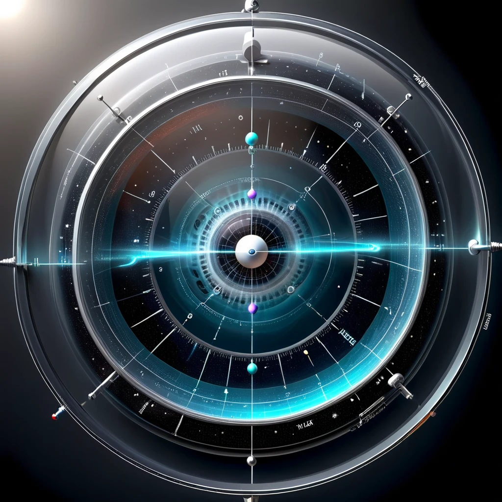 Schematic style technical drawing representing interstellar black hole, ultra-precise focus, detailed, 8k UHD, technical drawing, schematic drawing, transparent sphere, navigation compass, invention