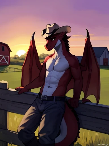 ((Jonathan 
A red and black male dragon with brown hair and black eyes and black horns with a cowboy hat and boots leaning on a fence next to a field at a farm with a barn in the background during a sunset)) ,pose))) , big chest , day, , sensual, detailed, uploaded to e621, beautiful and detailed portrait of an anthropomorphic , (((male))) uploaded to e621, zaush, foxovh, movie lighting, thicc, alone, detailed, 8k res, hires, detailed eyes, good anatomy, good perspective, towards viewer, by bebebebebe, by sicklyhypnos, by gerkk, by orf, nice hands, perfect hands, happy, romantic, ray tracing lighting, rtx on, By Bebebebebe, by SpiritD, by KOBITOWANI, b est quality, masterpiece, perfect anatomy, detai led picture)), 1femboy, , sexy body, fluffy tail, shy, horny, romantic, up close, wearing not a single bit of clothing, huge thighs, Jonathan 
A red and black male dragon with brown hair and black eyes and black horns with a cowboy hat and boots leaning on a fence next to a field at a farm with a barn in the background during a sunset, Jonathan the red dragon with wings and a black chest and has brown hair on his headJonathan the red dragon with wings and a black chest and has brown hair on his headJonathan the red dragon with wings and a black chest and has brown hair on his head