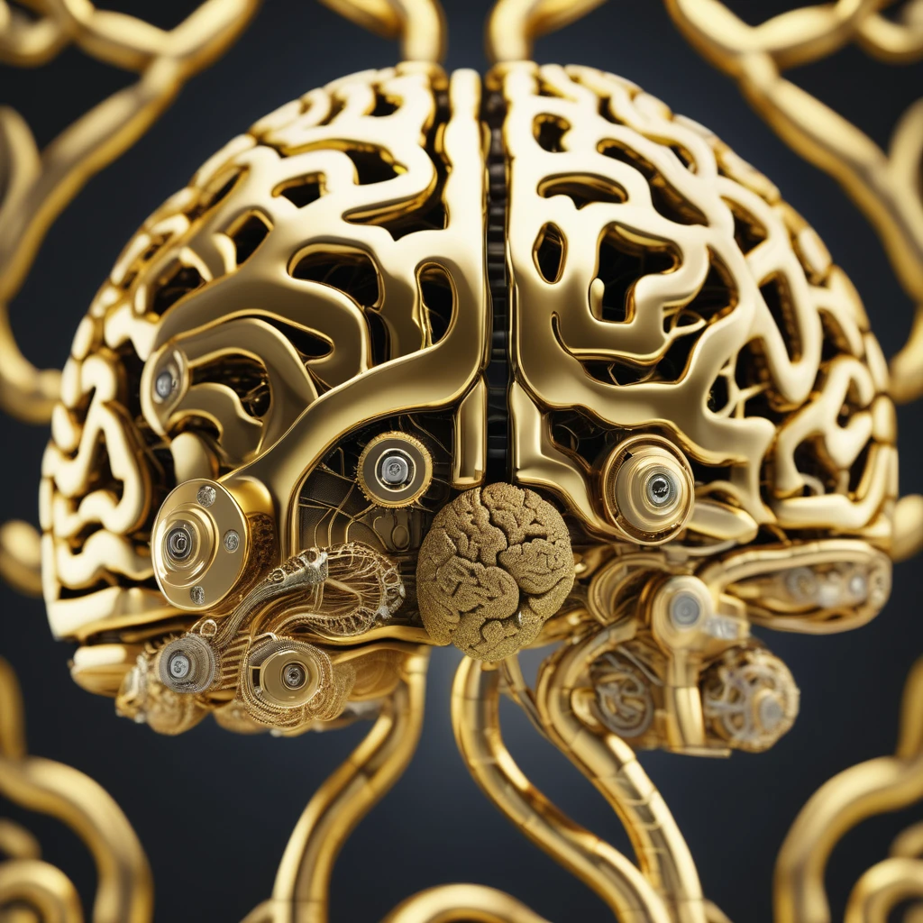 Golden human brain timeart